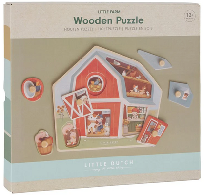 Little Dutch Puzzle vkládací dřevěné Farma