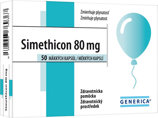 Generica Simethicon 80 mg 50 kapslí