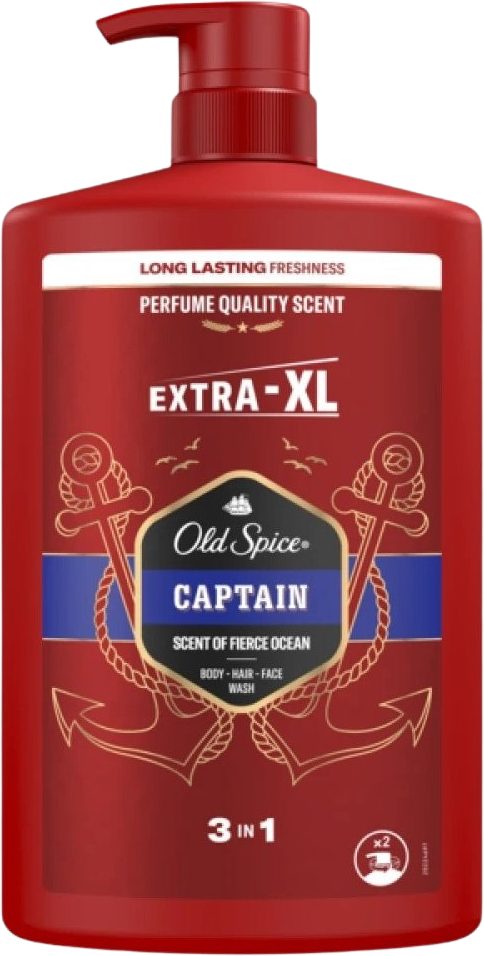 Old Spice Captain Sprchový gel a šampon pro muže s tóny santalového dřeva a citrusů 1000 ml