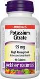 Webber Naturals Draslík - Potassium Citrate 99mg 90 tablet