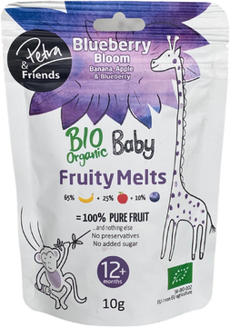 Petra & Friends BIO Ovocné smoothie kousky sušené mrazem - banán, jablko a borůvka 10 g