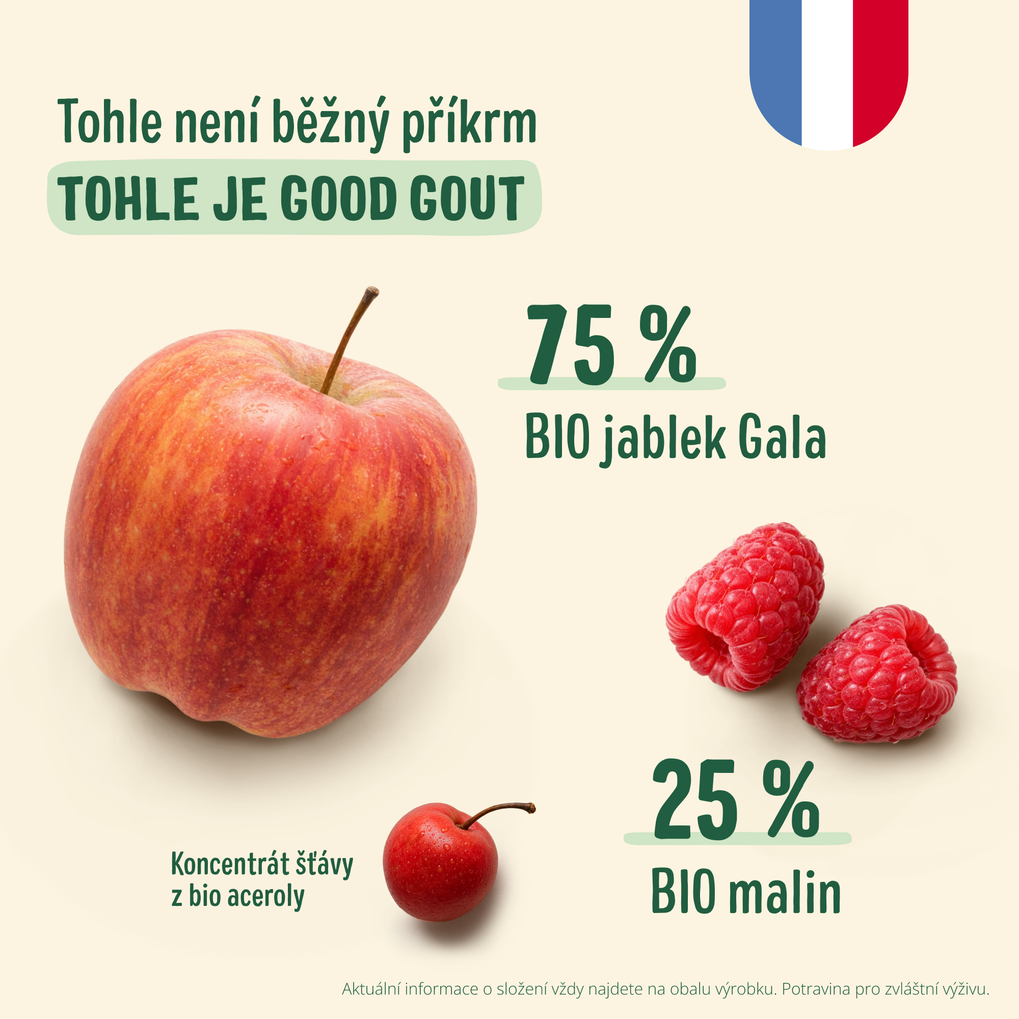 Good Goût BIO Jablko s malinou 120 g