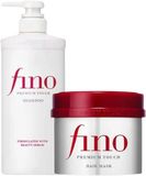 Shiseido prémiová regenerační maska na vlasy 230g a Shiseido Fino Premium Touch Shampoo 550ml