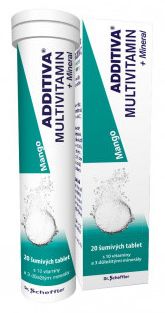 Additiva multivitamín +minerál MANGO 20 šumivých tablet