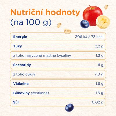 Sunar Smootík dětská kapsička borůvka, jogurt, ovesné vločky 12m+ 120 g