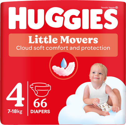 Huggies® Little Movers plenky 4 (7-18 kg) 66 ks