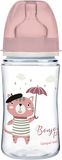 Canpol babies Lahev se širokým hrdlem Bonjour Paris růžová 240 ml