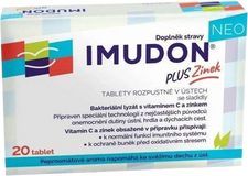 Bioveta IMUDON NEO +Zinek tablety rozpustné v ústech se sladidly 20 tablet
