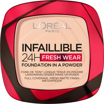 L'Oréal Paris Infaillible Fresh Wear 24H Foundation in a Powder 180 Rose Sand make-up v pudru, 9 g