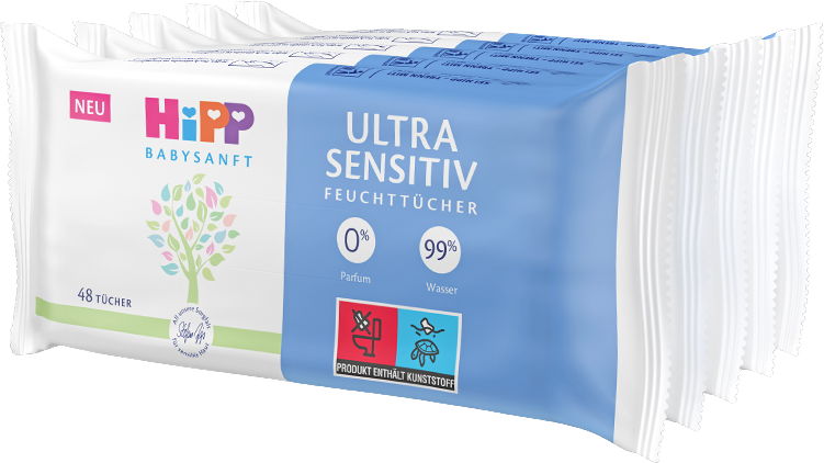 HiPP Babysanft Čistící vlhčené ubrousky ULTRA SENSITIV 5 x 48 ks 5 x 48 ks
