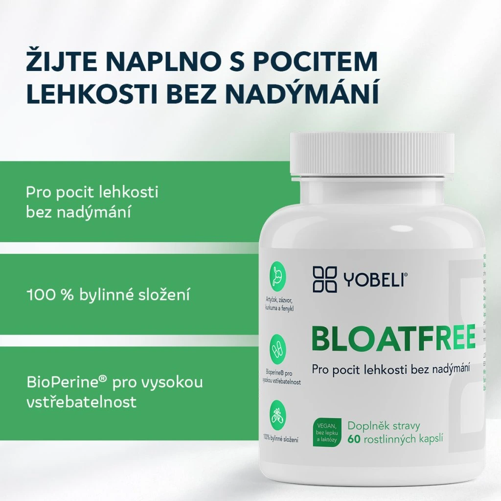 Lobey Yobeli Bloatfree - komplex proti nadýmání 60 kapslí