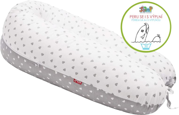 Scamp Kojící polštář Little heart White Grey