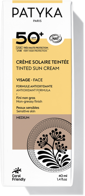 Patyka Tónovaný opalovací krém na obličej SPF 50+ medium 40 ml