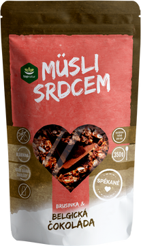 Topnatur Müsli srdcem Belgická čokoláda & Brusinky 350 g