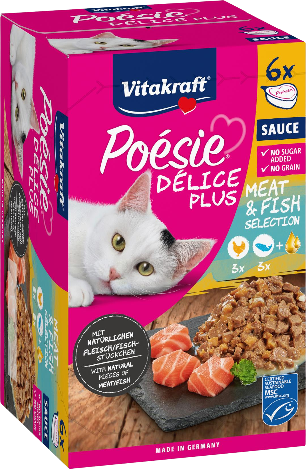 Vitakraft Poésie Délice Plus kuřecí + losos 6 x 85 g