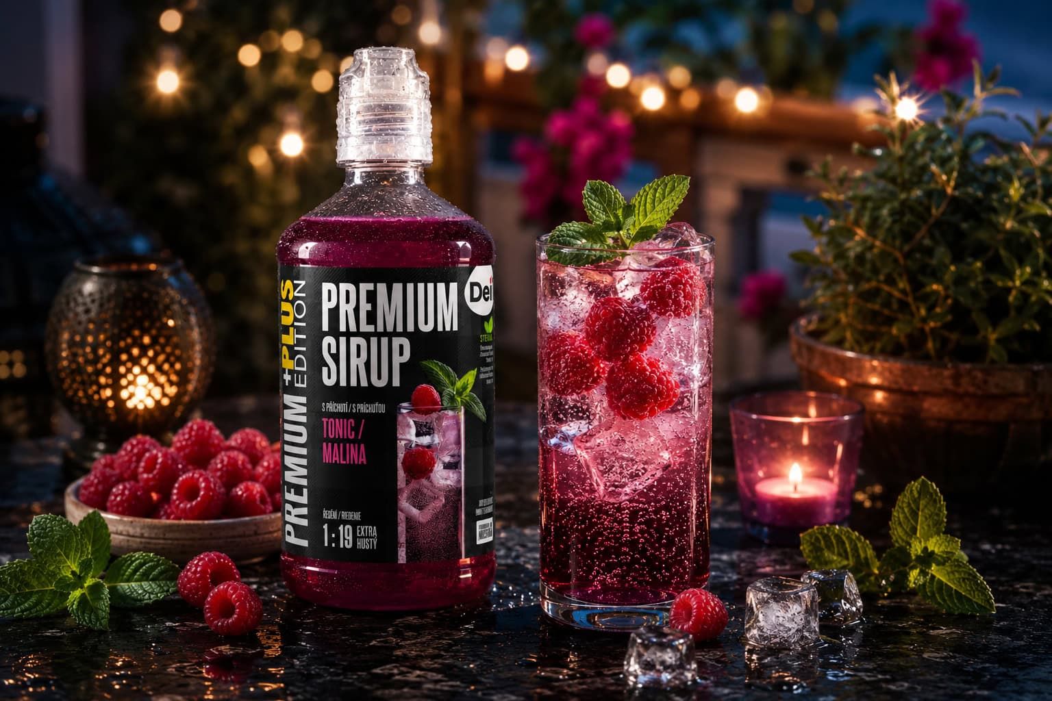 DEI Premium Plus Sirup tonic malina 485 ml