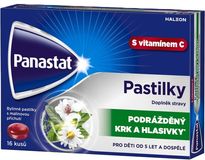 Panastat Bylinné pastilky s vit.C příchuť malina 16 ks