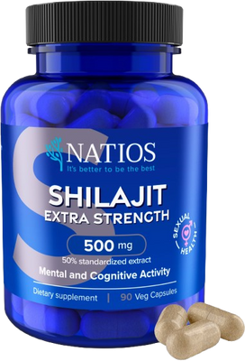 Natios Shilajit Extra Strength 500 mg 90 kapslí