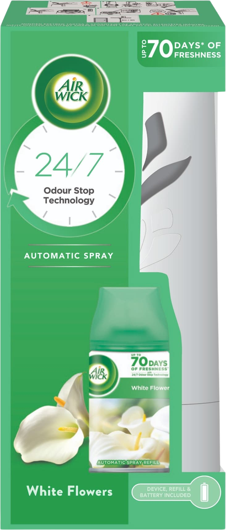 Airwick Automatický difuzér Freshmatic bílý s náplní Bílé květy frézie 250 ml