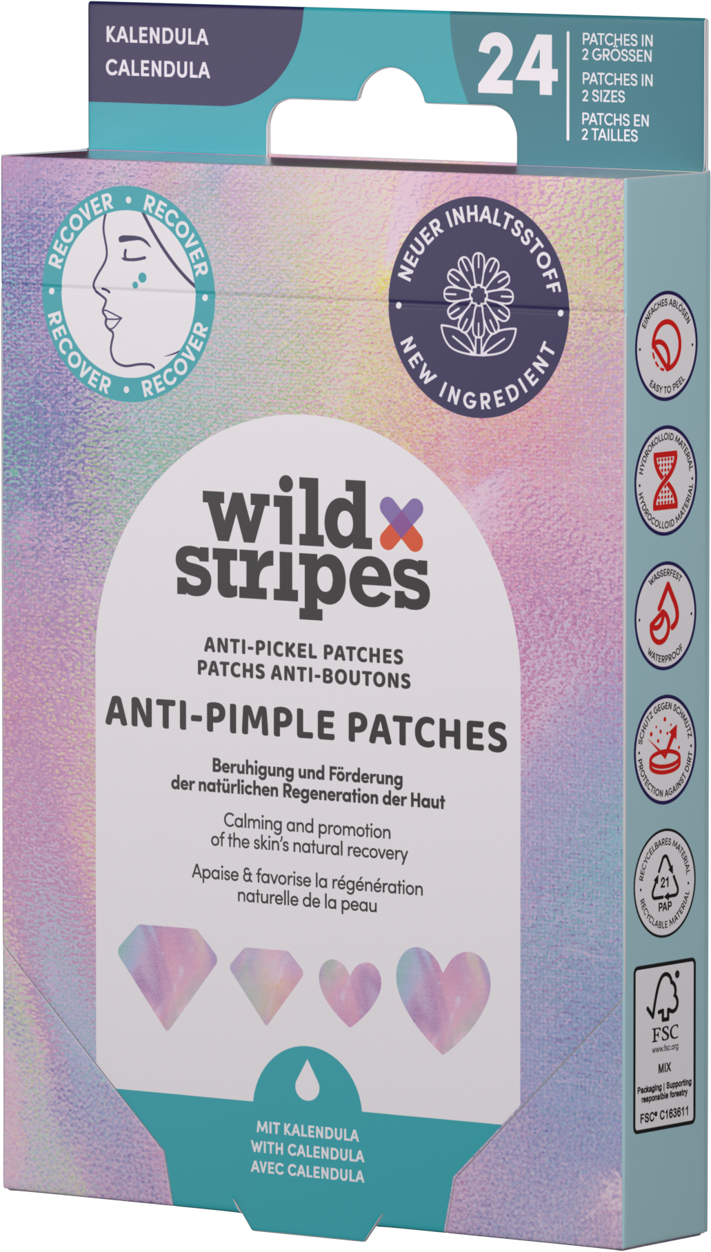 Wild Stripes Anti-Pimple Patches Diamond Recover náplasti na pupínky 24 ks