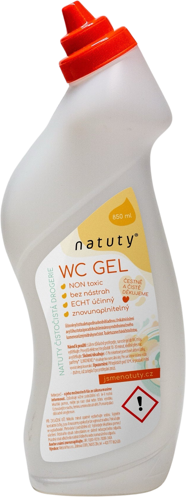 Natuty WC gel s vůní citronu 850 ml