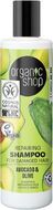 Organic Shop Regenerační šampon pro poškozené vlasy Avokádo a olivy 280 ml