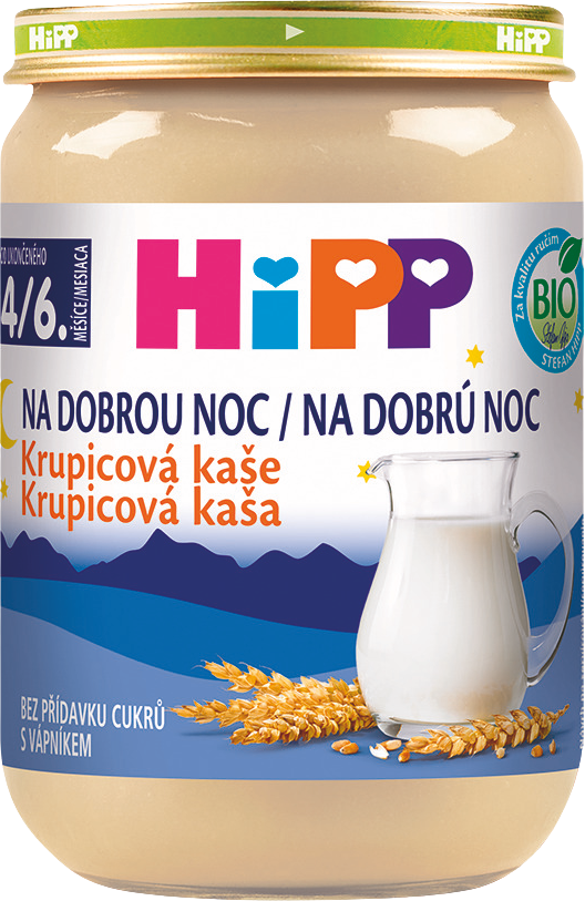 HiPP BIO Kaše na dobrou noc krupicová 190 g