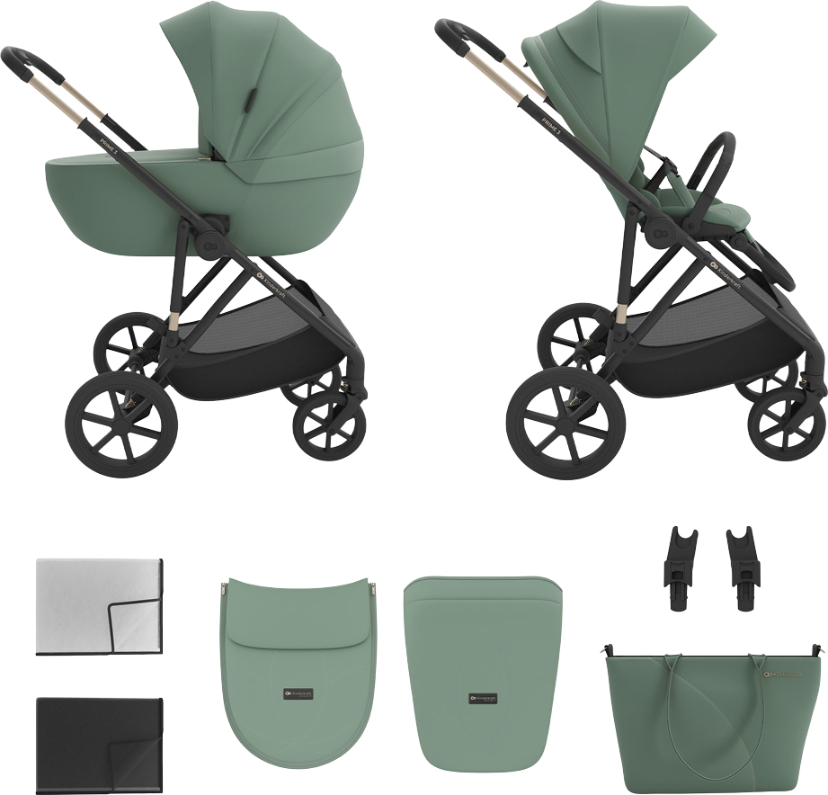 Kinderkraft Kočárek kombinovaný 2v1 Prime 3 Dark Green