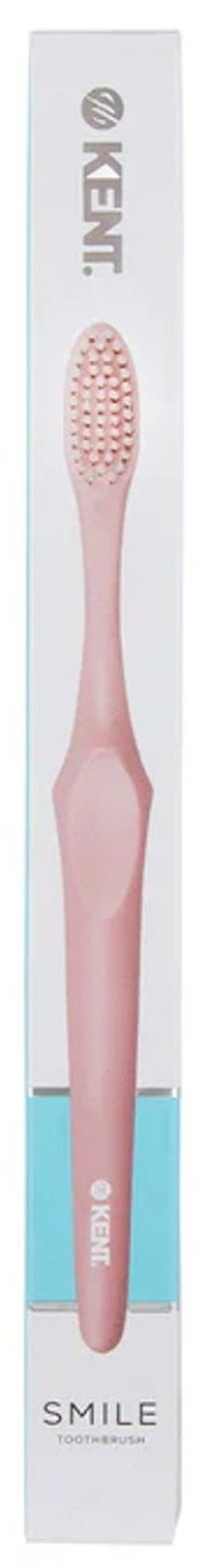 GB Kent & Sons Plc KENT - Zubní kartáček SMILE Super Soft se stříbrem v růžové barvě