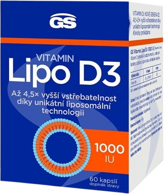GS Vitamin Lipo D3 1000 IU 60 kapslí