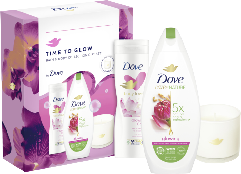Dove Glowing kazeta se svíčkou 3 ks