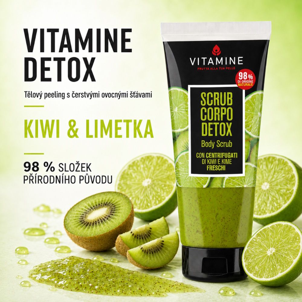 Erboristica Vitamine Detox tělový peeling kiwi a limetka 200 ml