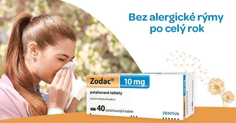 Zodac 10 mg, chronické se sezonní alergie, kopřívka, zánět spojivek