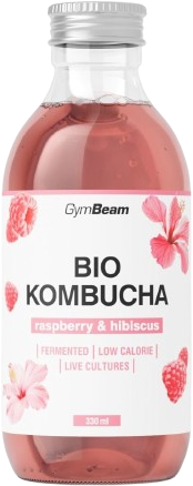 GymBeam BIO Kombucha malina & ibišek 330 ml