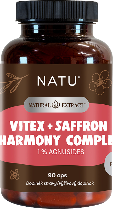 Natu Natural Extract, Drmek extrakt (1% agnusidů) se šafránem 90 kapslí