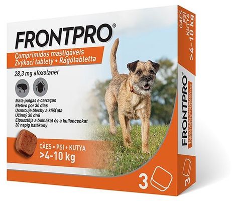 FRONTPRO Antiparazitární žvýkací tablety pro psy (4-10 kg) 3 tablety