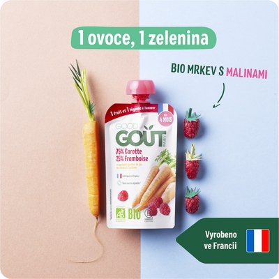Good Goût BIO Mrkev s malinami 120 g