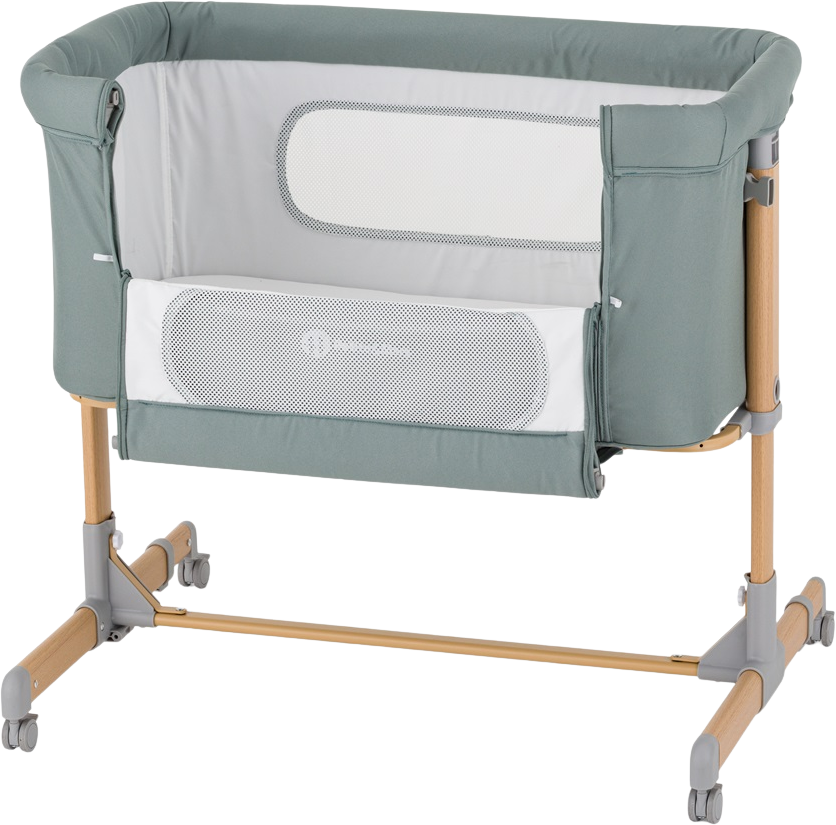 Petite&Mars Postýlka dětská polohovatelná Grace Compact Foggy Green