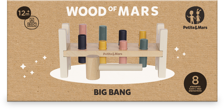 Petite&Mars Hračka dřevěná - Big Bang Wood of Mars 12m+