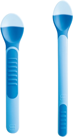 MAM Lžičky Feeding spoons & Cover 6m+, modré 2 ks
