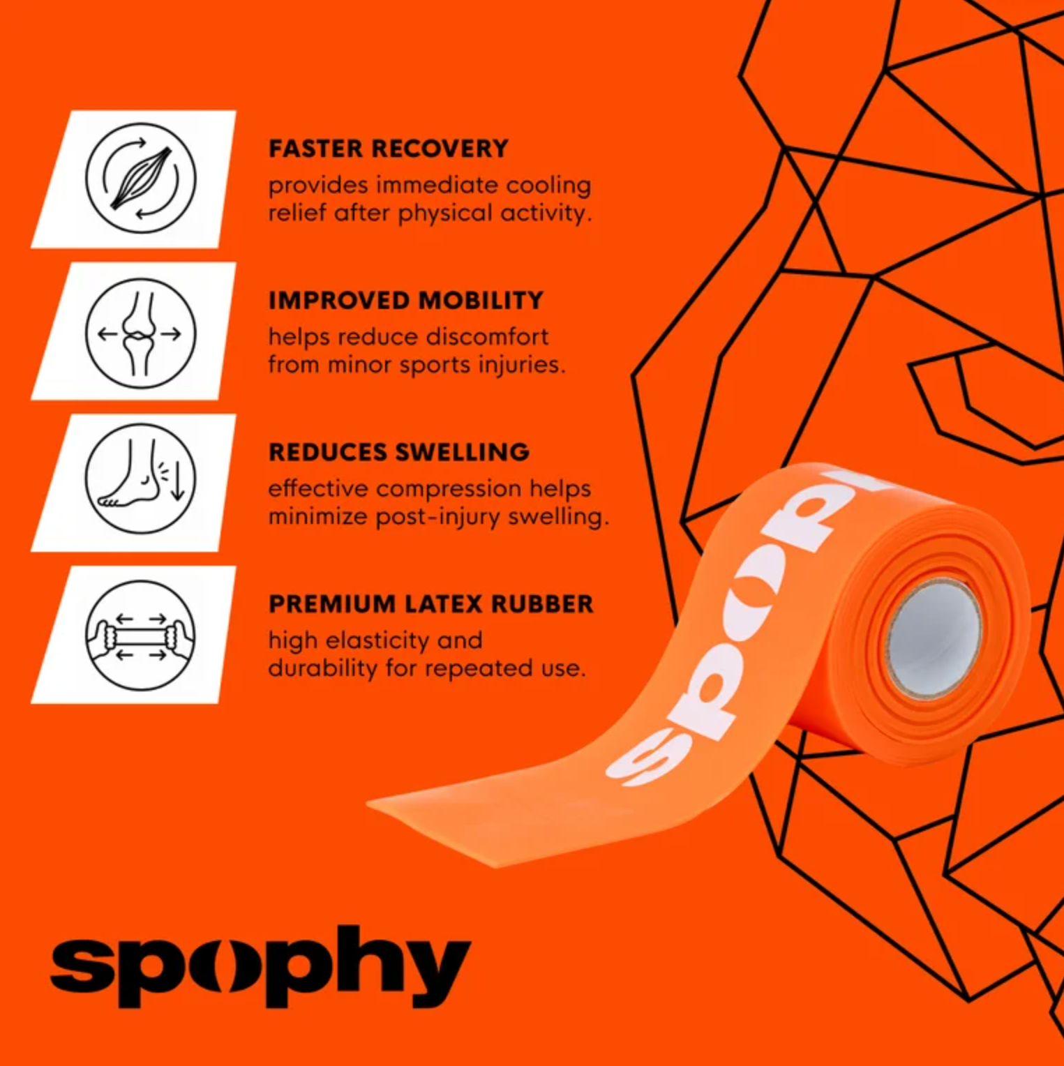 Spophy Flossband Orange, flossband oranžový 2 m