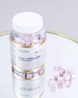 Venira srdíčka na vlasy, nehty a pleť malina 120 ks