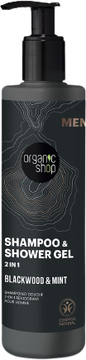 Organic Shop Sprchový gel a šampon 2 v 1 Blackwood a máta 280 ml