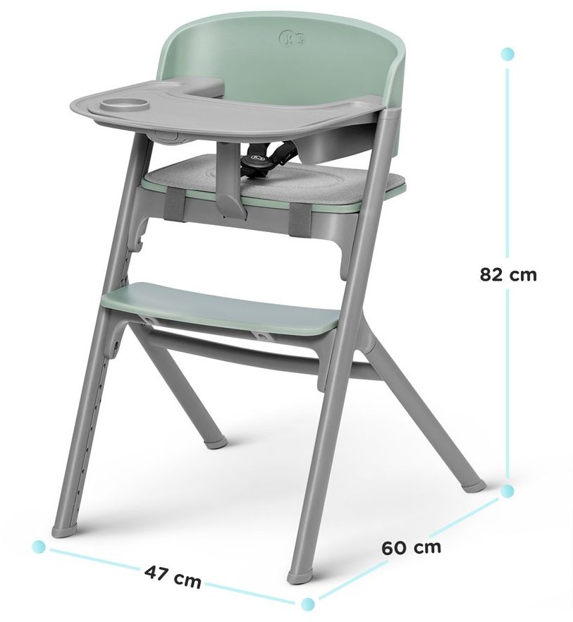Kinderkraft Select Set jídelní židlička Livy Olive Green + lehátko Calmee, Premium 82 cm