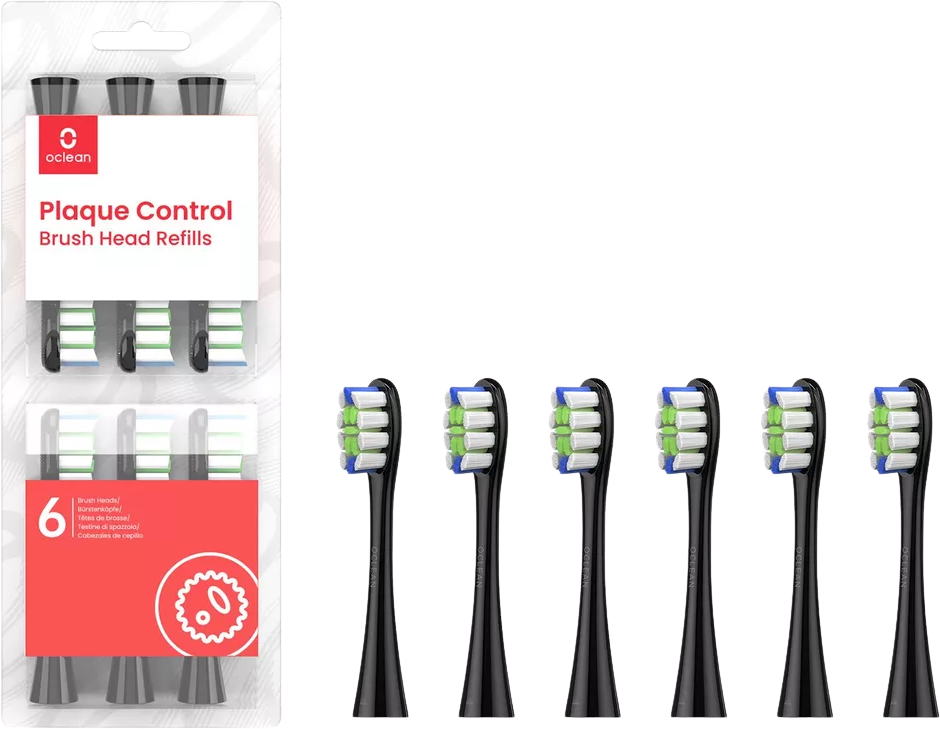 Oclean náhradní hlavice Plaque Control Medium, P1C5 B06, černé 6 ks