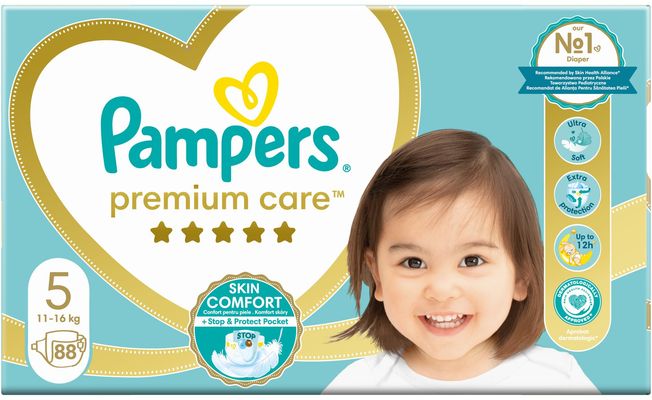Pampers Premium Care plenky vel. 5, 11-16 kg, 88 ks