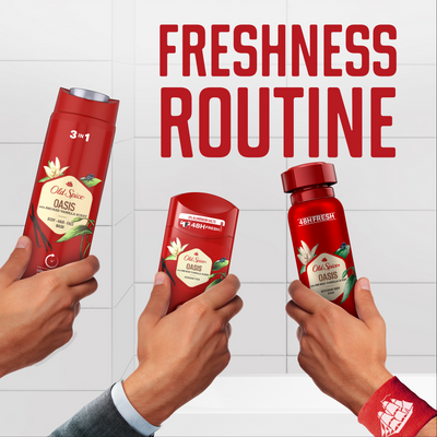 Old Spice Oasis Sprchový gel pro muže 3v1 pro dlouhotrvající svěžest s vůní kouřové vanilky 400 ml
