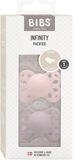 BIBS Infinity symetrické dudlíky ze silikonu, velikost 1, Blossom / Dusky Lilac 2 ks