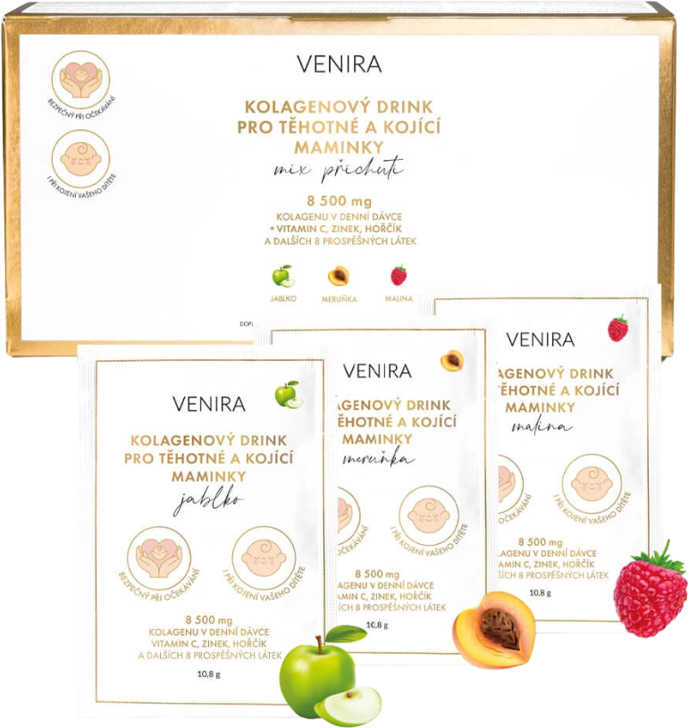 Venira kolagenový drink pro těhotné a kojící maminky mix příchutí 30 x 10.8 g