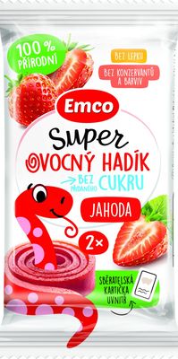 Emco Super ovocný hadík jahoda 20 g